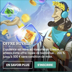 Bonus de dépôt à CresusCasino