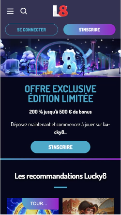 Application et version mobile de Lucky8